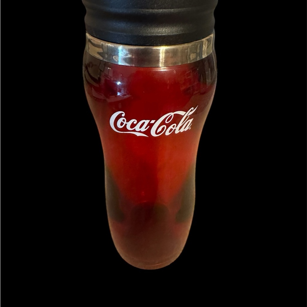 Carnival Cruise Red Clear Insulated Cup with Lid Coca-Cola Ad  14 Oz pre-owned